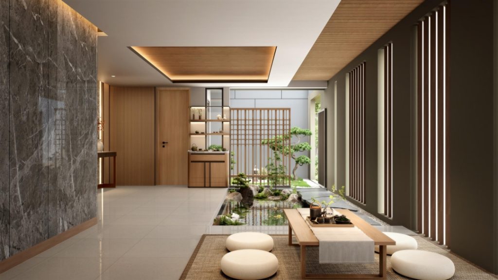 Interior rumah Hiera BSD bergaya Japanese modern